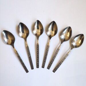 Vtg Distinction Stainless by Oneida LISBON Soup Spoons - Silverware Set of 6